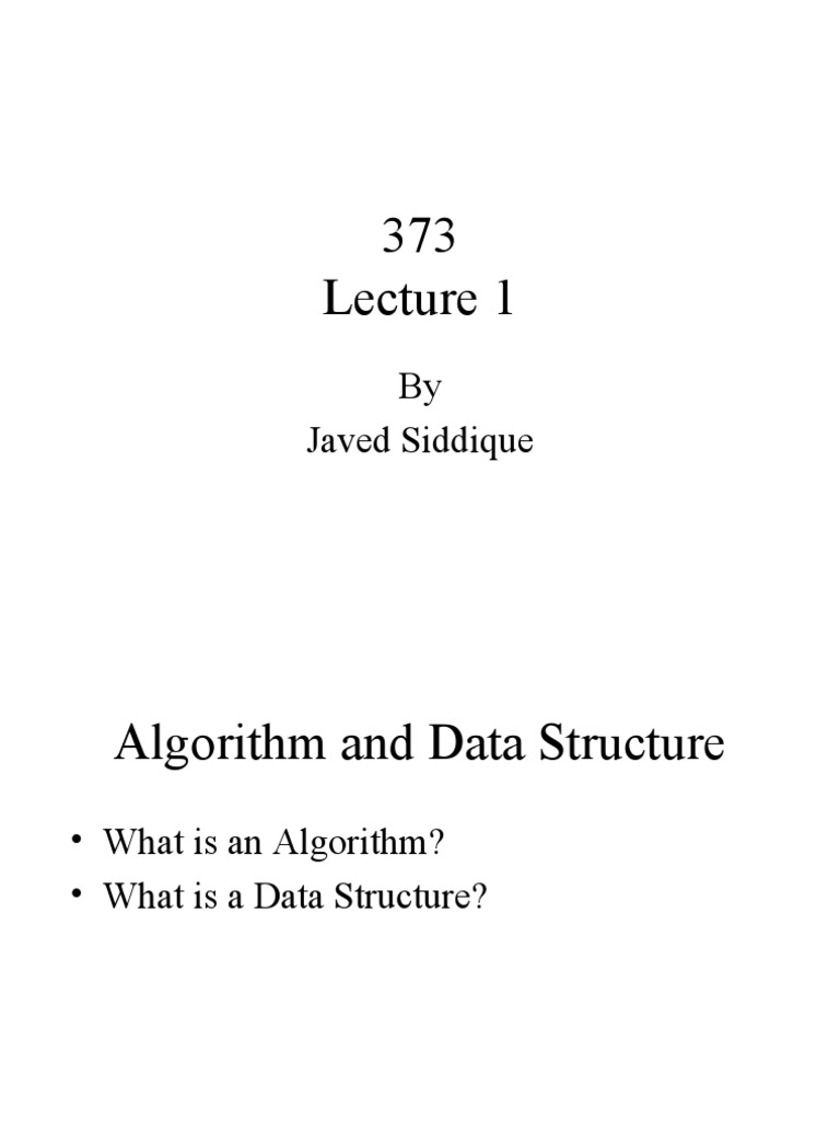 373 Lecture 1 | PDF | Algorithms | Control Flow