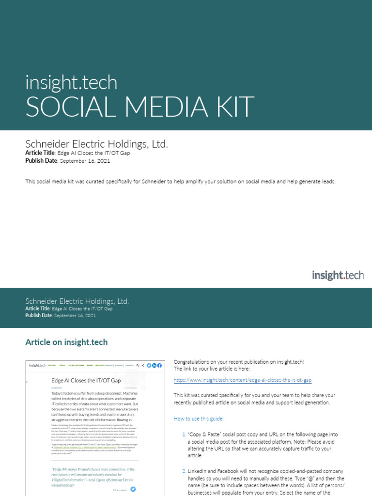 Schneider Electric Social Media Kit | PDF | Social Media | Popular ...