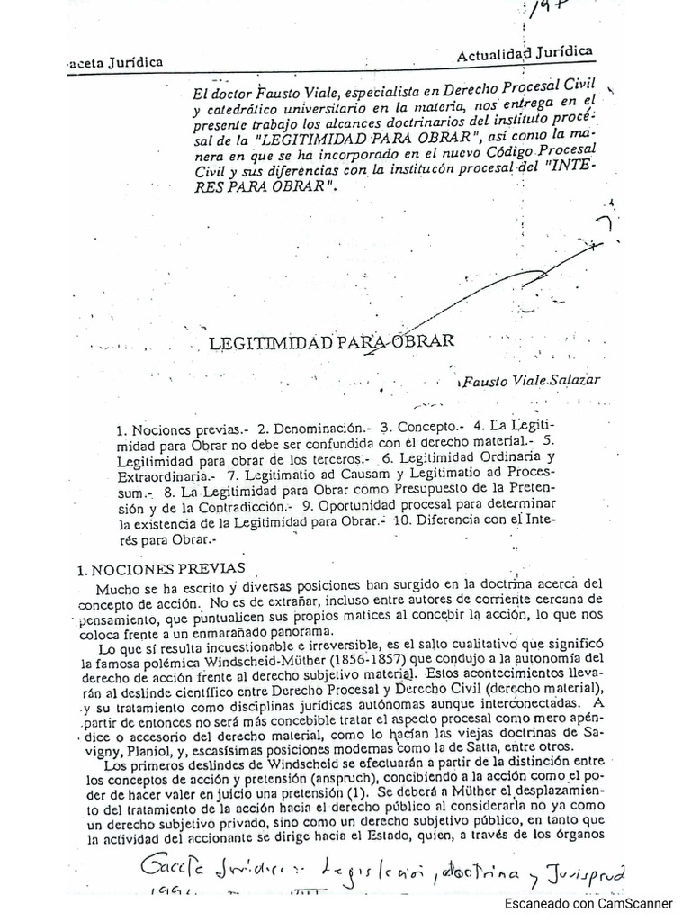 Legitimación para Obrar | PDF
