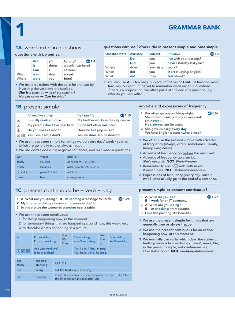 Present Simple Vs Continuous PDF English File | PDF