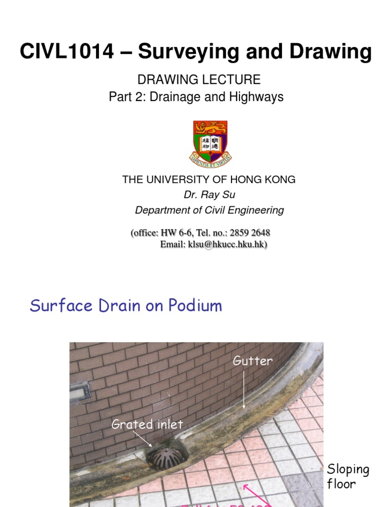 Road Drainage Cross Section Details | PDF | Drainage | Curvature