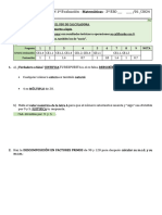 2ºESO - Recuperación 1 Avaliación - Enteros, Divis, Pot, Raíz