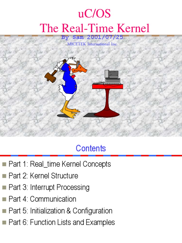 uC/OS The Real-Time Kernel: by Sam 2001/07/25 | PDF | Concurrent ...