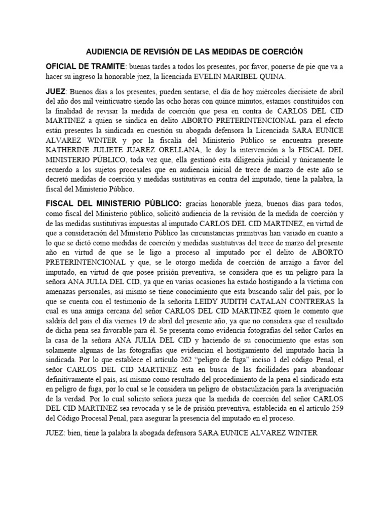 Audiencia de Revisión de Las Medidas de Coerción-3 | PDF | Fiscal ...
