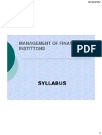 Management of Financial Institutions Syllabus 2006-08