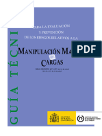 Guía Técnica para La Evaluación y Prevención de Los Riesgos Relativos A La Manipulación Manual de Cargas