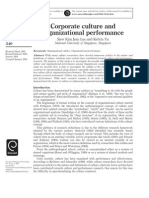 Corporate Culture and Organizational Performance: National University of Singapore, Singapore