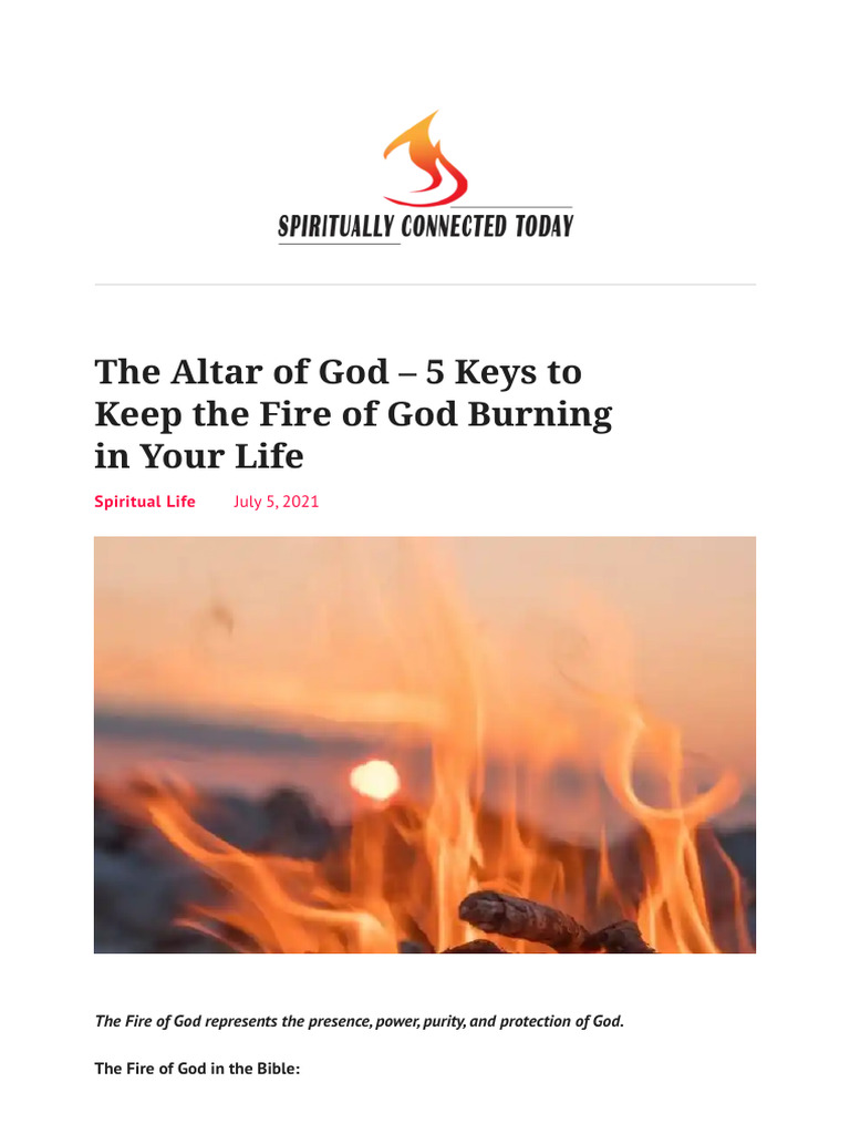 5 Keys to Keep God's Fire Burning | PDF | Religious Belief And Doctrine ...