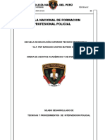 Silabo de Tecnicas y Procedimientos de Intervención Policial