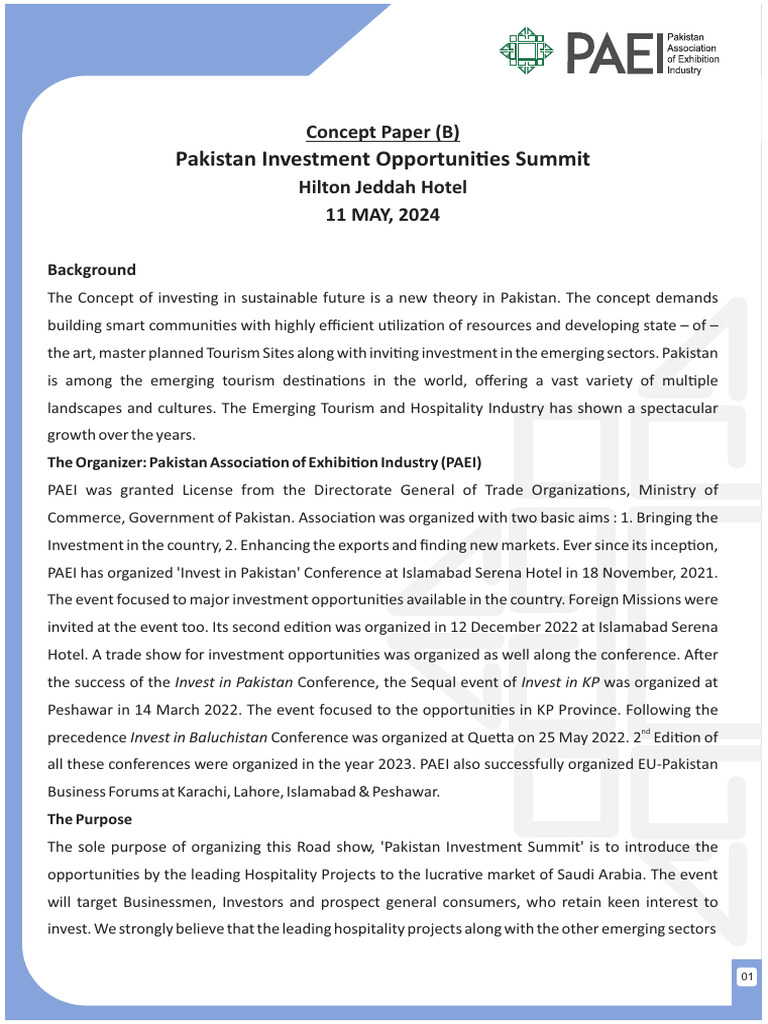 Pakistan Investment Opportunities Summit | PDF | Pakistan | Agriculture