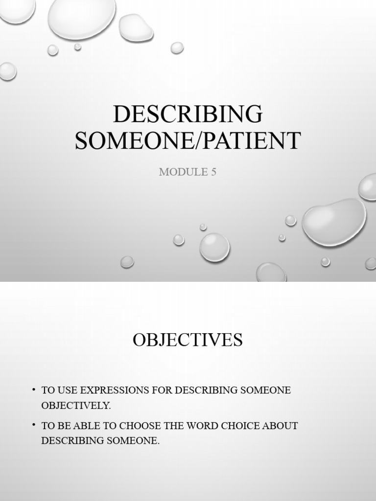 Describing People: Objective Expressions | PDF