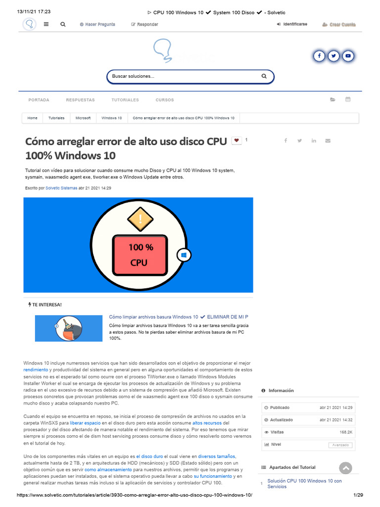 disk and cpu 100 windows 10
