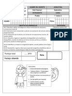 Prueba Matemática OCTUBRE