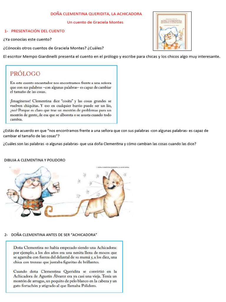 Actividades de Doña Clementina | PDF