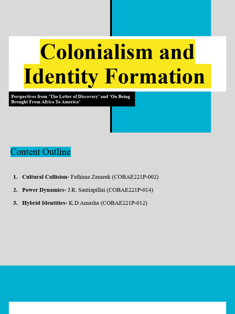 Colonialism's Impact on Identity Formation | PDF | Colonialism ...