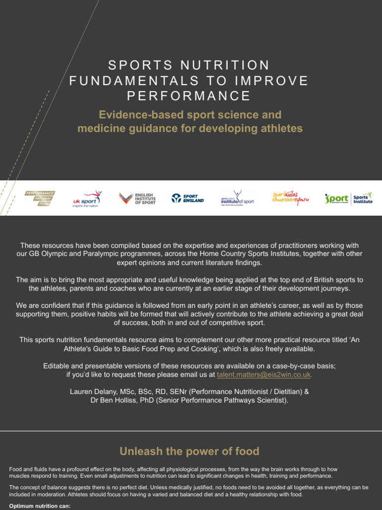 Sports Nutrition Essentials for Athletes | PDF | Food Energy | Calorie