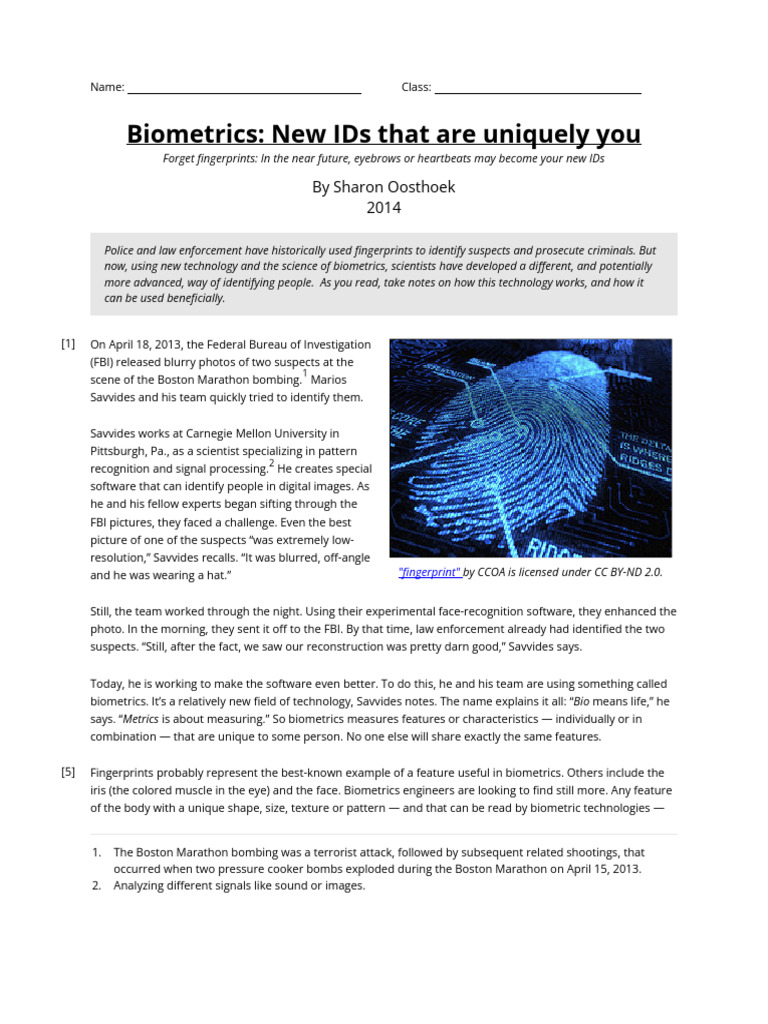 Future of Biometrics: Beyond Fingerprints | PDF | Light | Biometrics