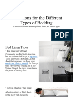 Definitions For The Different Types of Bedding