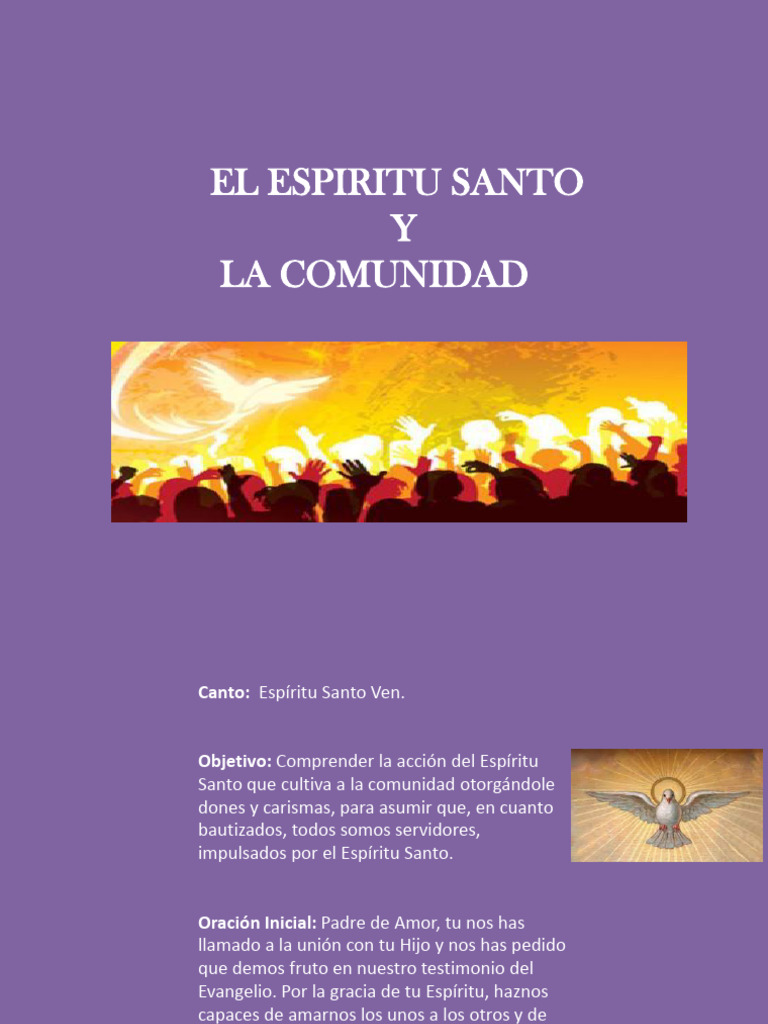 Espíritu Santo y Comunidad Cristiana | PDF | espíritu Santo | Apóstol