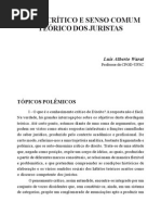 O Senso Comum Dos Juristas