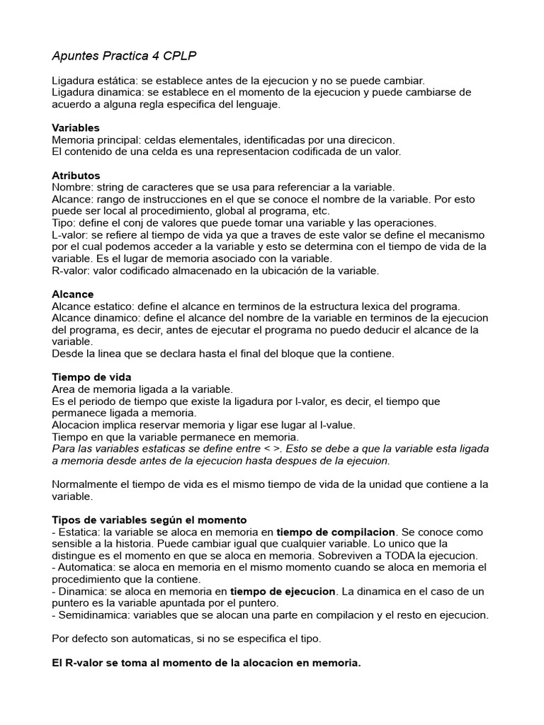 Apuntes Practica 4 | PDF | Puntero (Programación de computadora ...