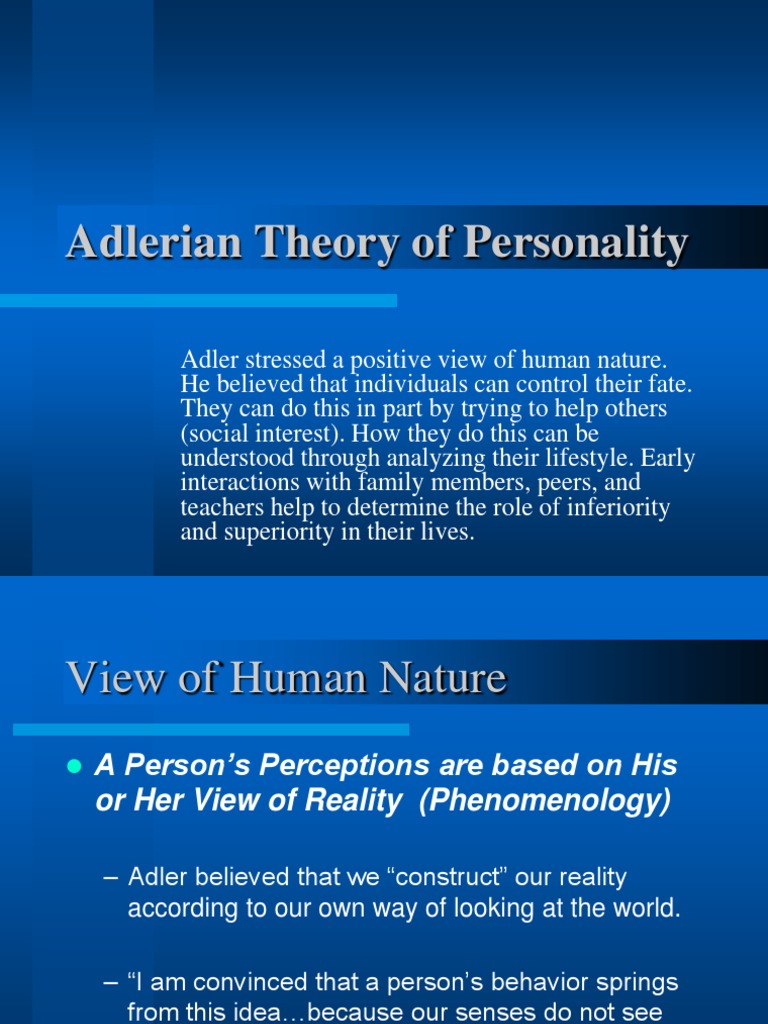 Adlerian Theory of Personality | Lifestyle (Sociology ...