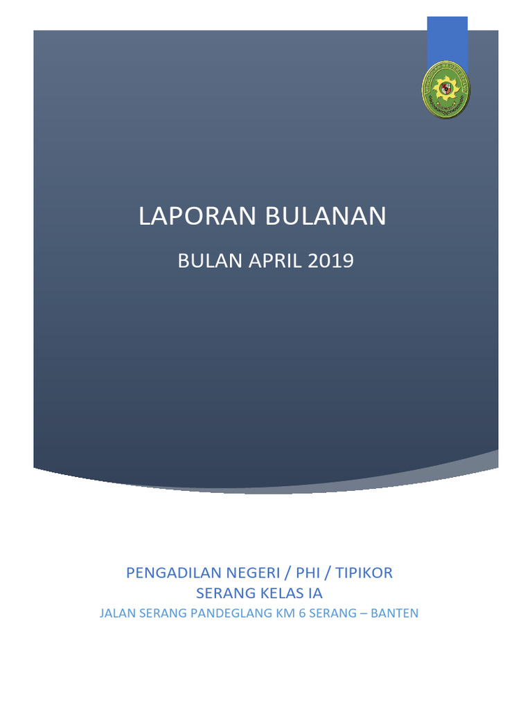 C36e0 20200219102538 Laporan+Bulanan+April+2019 | PDF