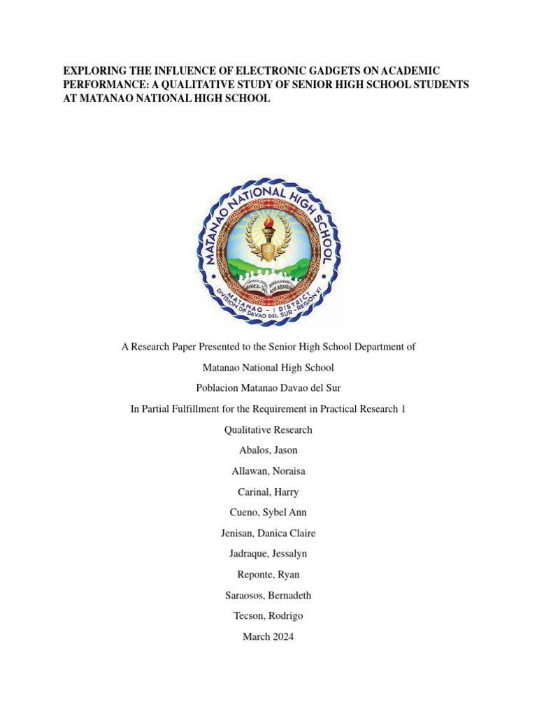 Impact of Gadgets on Student Performance | PDF | Mobile Technology ...