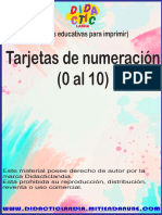 Tarjetas de Numeración Hasta El 10