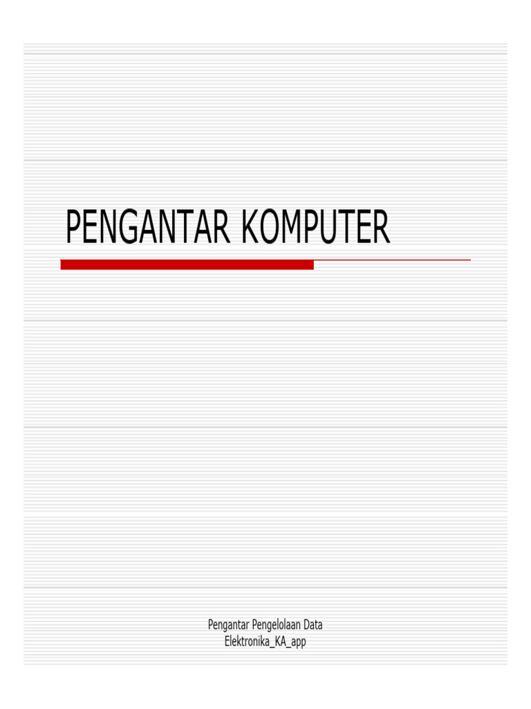 Pengantar Komputer Pdf