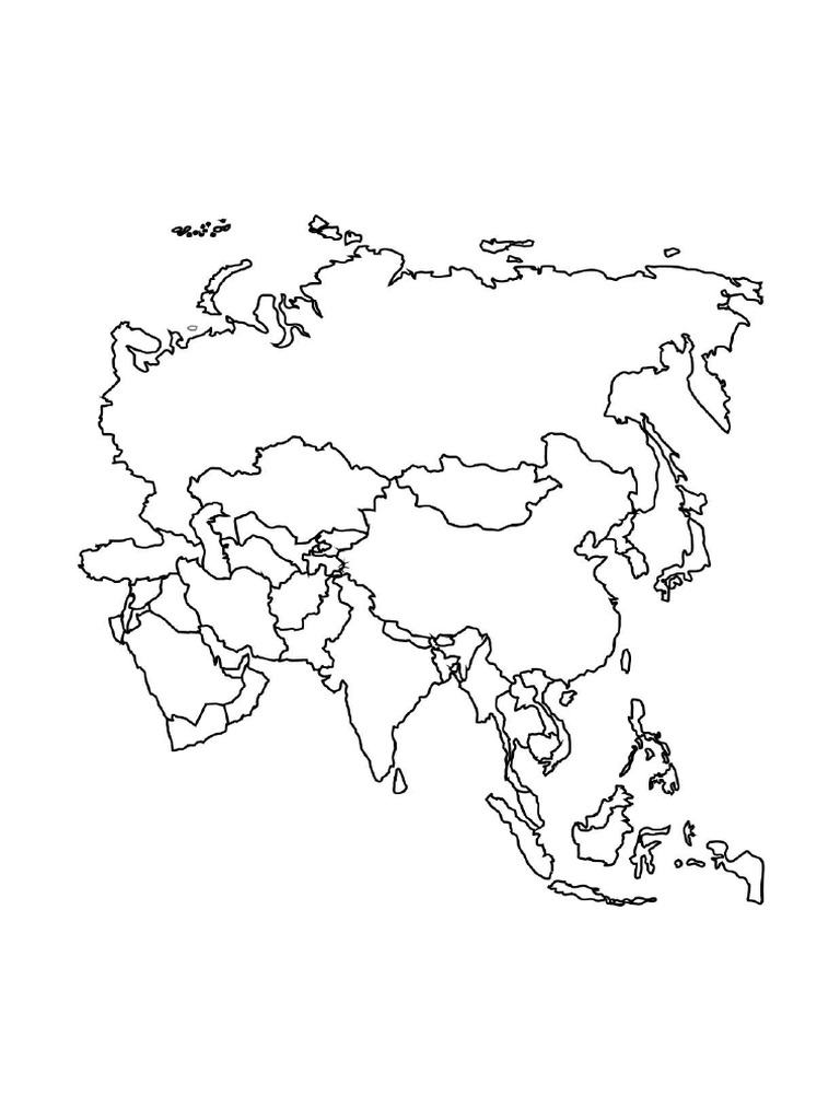 Mapa Politico de Asia para Colorear | PDF