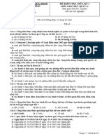 Thời gian làm bài: 45 phút; (40 câu trắc nghiệm)