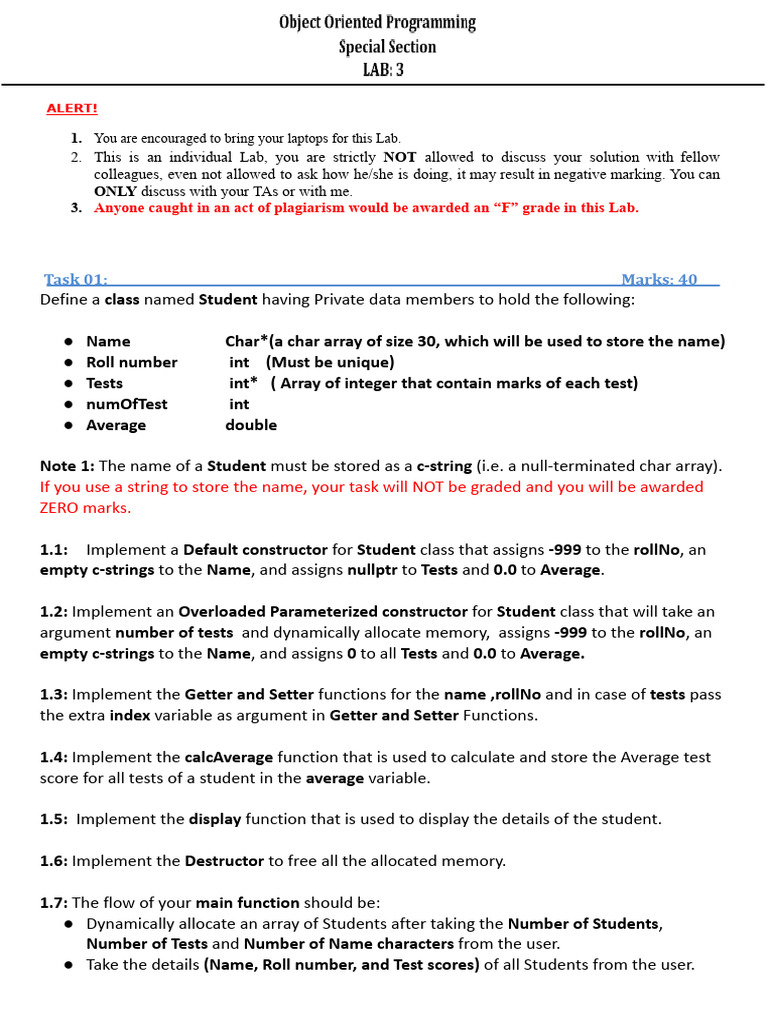 Student and Rational Class Lab Guide | PDF | Method (Computer ...