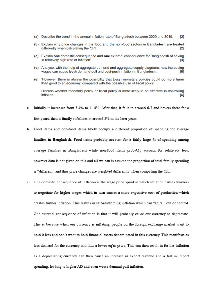 As Economics Practice 04192024 | PDF | Inflation | Fiscal Policy