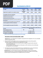 Fee Schedule For 2022 23