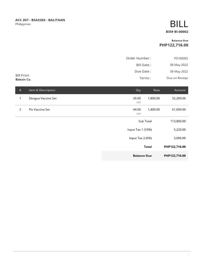 02a Accounting Information Systems Bill | PDF | Finance & Money Management