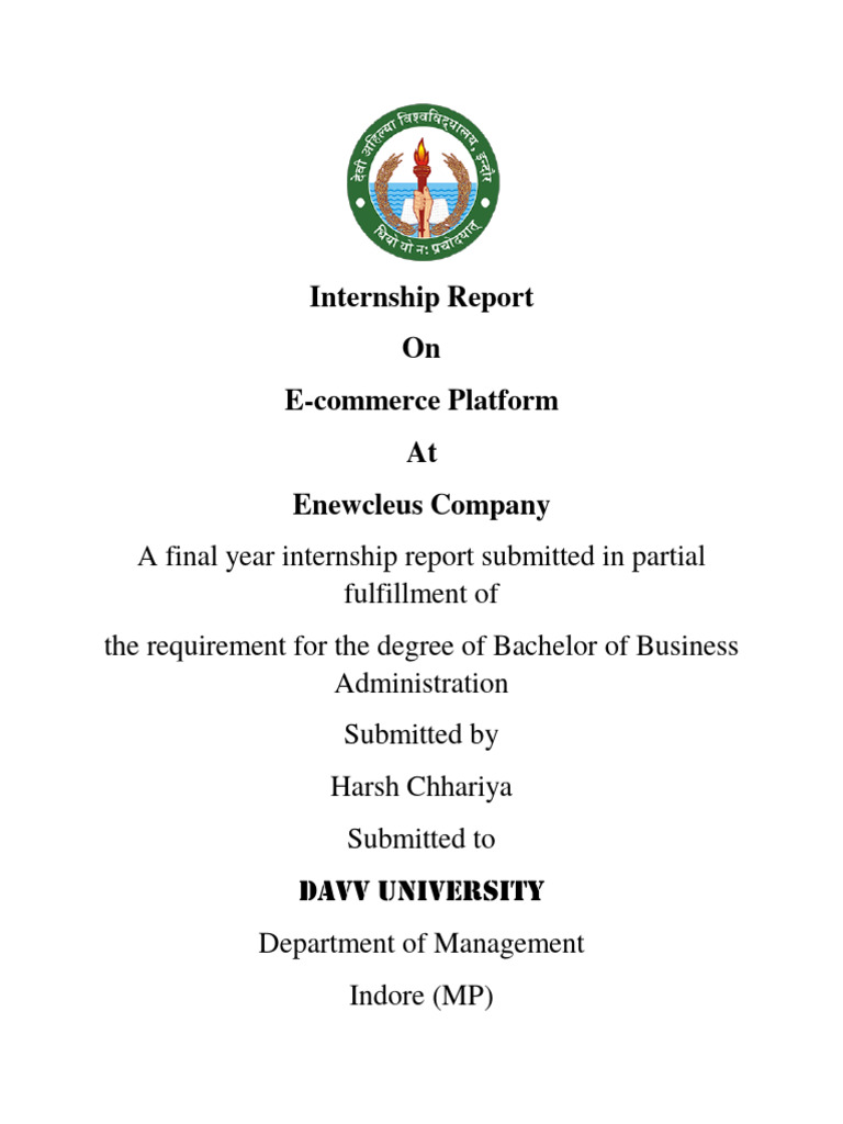 E-Commerce Internship by Harsh Chhariya | PDF | Swot Analysis | E Commerce