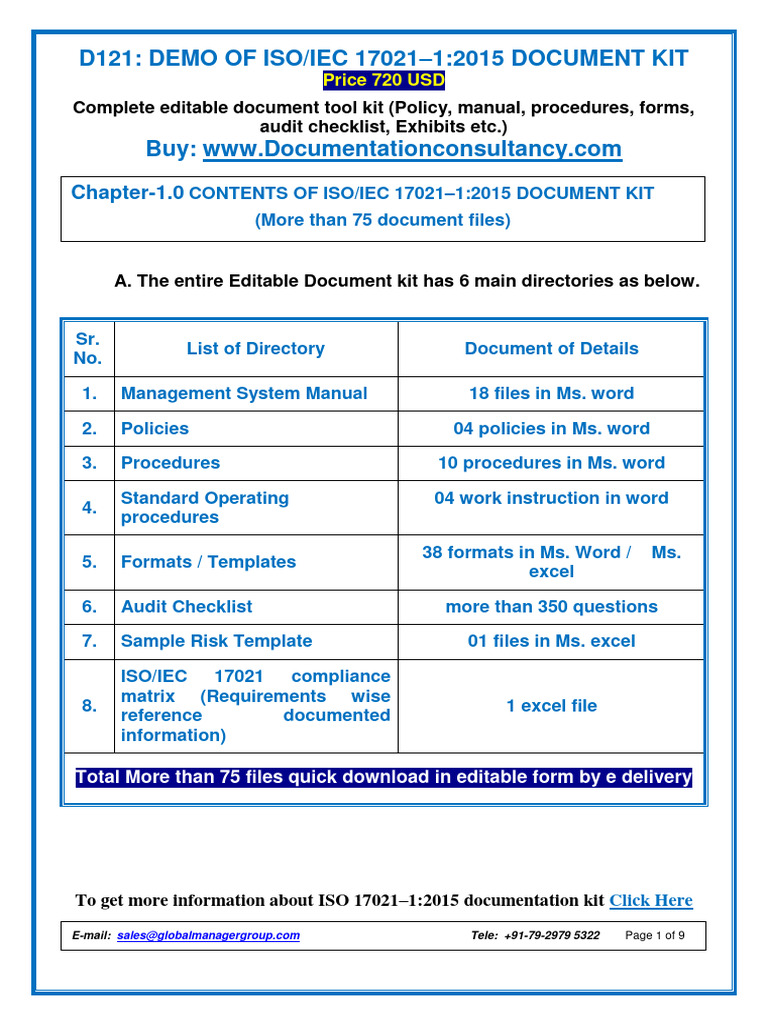 ISO/IEC 17021–1:2015 Document Kit | PDF | Audit | International ...