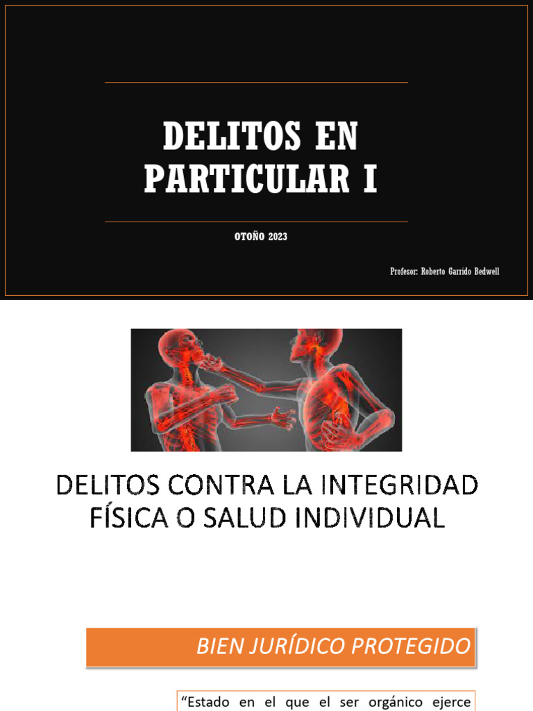 Delitos contra la Integridad Física y Salud | PDF | Homicidio | La ...