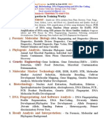 Training On Molecular Biology, Biotechnology, DNA Fingerprinting and DNA Barcoding Organized by Genomics Research Labs New Delhi India-110092