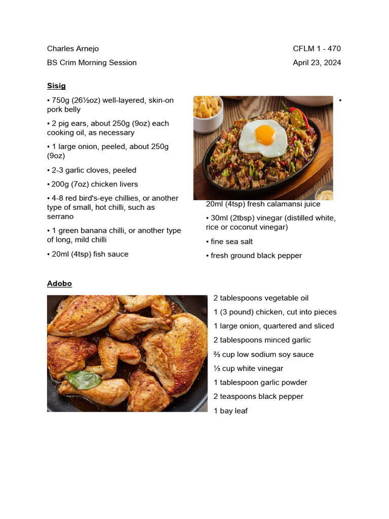 Filipino Traditional Dishes Recipes | PDF | Foods | Cuisine