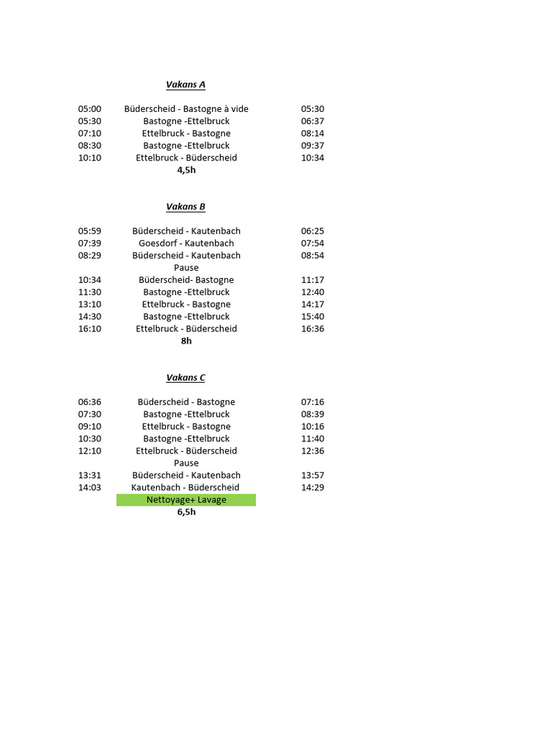 Plan Vakans | PDF