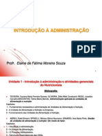 Introdução à administração em serviços de alimentação