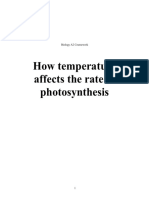 How Temperature Affects The Rate of Photosynthesis