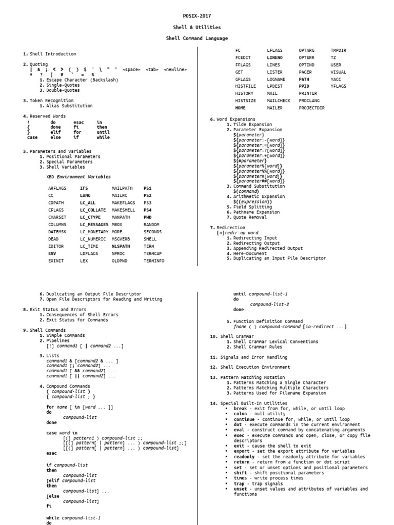 Posix shell command language pdf software computer programming