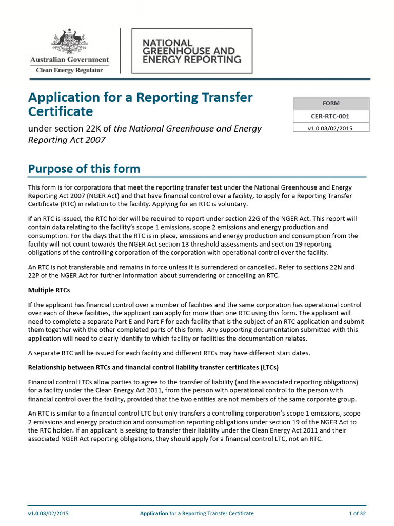 Reporting Transfer Certificate Application | PDF | Partnership | Signature