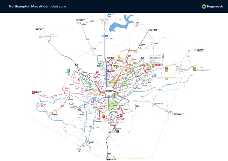 Northampton MegaRider Bus Zones Map | PDF