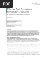 Effective Test Procedures For Cellular Telephones