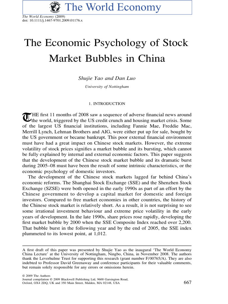 Economic Psychology of China's Stock Bubbles | PDF | Economic Bubble ...