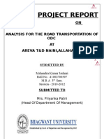 Project Report: ON Analysis For The Road Transportation of ODC AT Areva T&D Naini, Allahabad